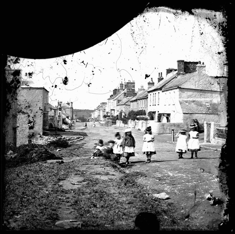 Milford Haven street scene, children in foreground c.1880's