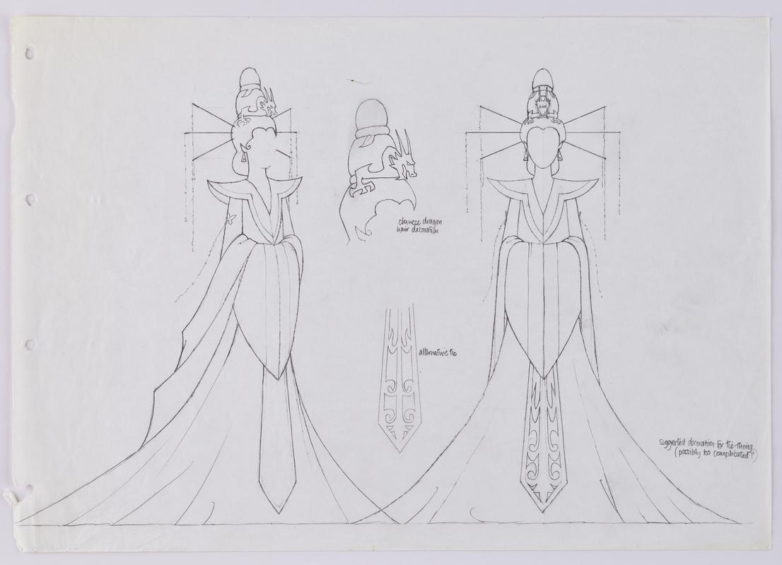 Turandot animation production sketch of the character Turandot.