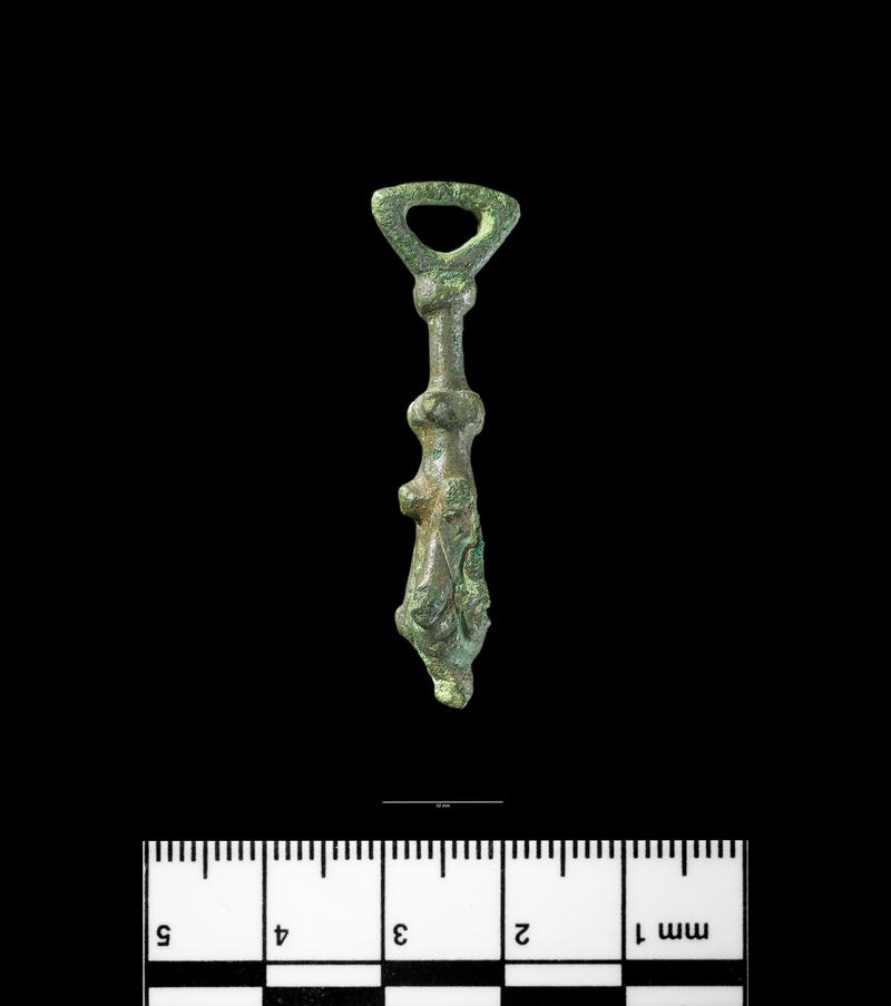 Roman copper alloy lanceolate pendant