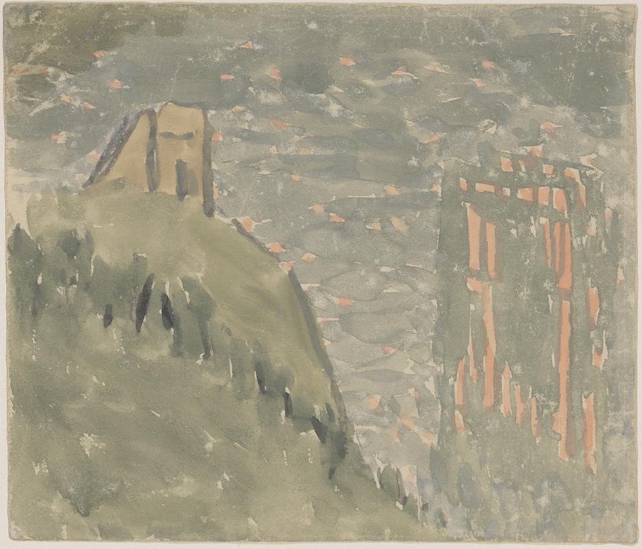 View of a town at night