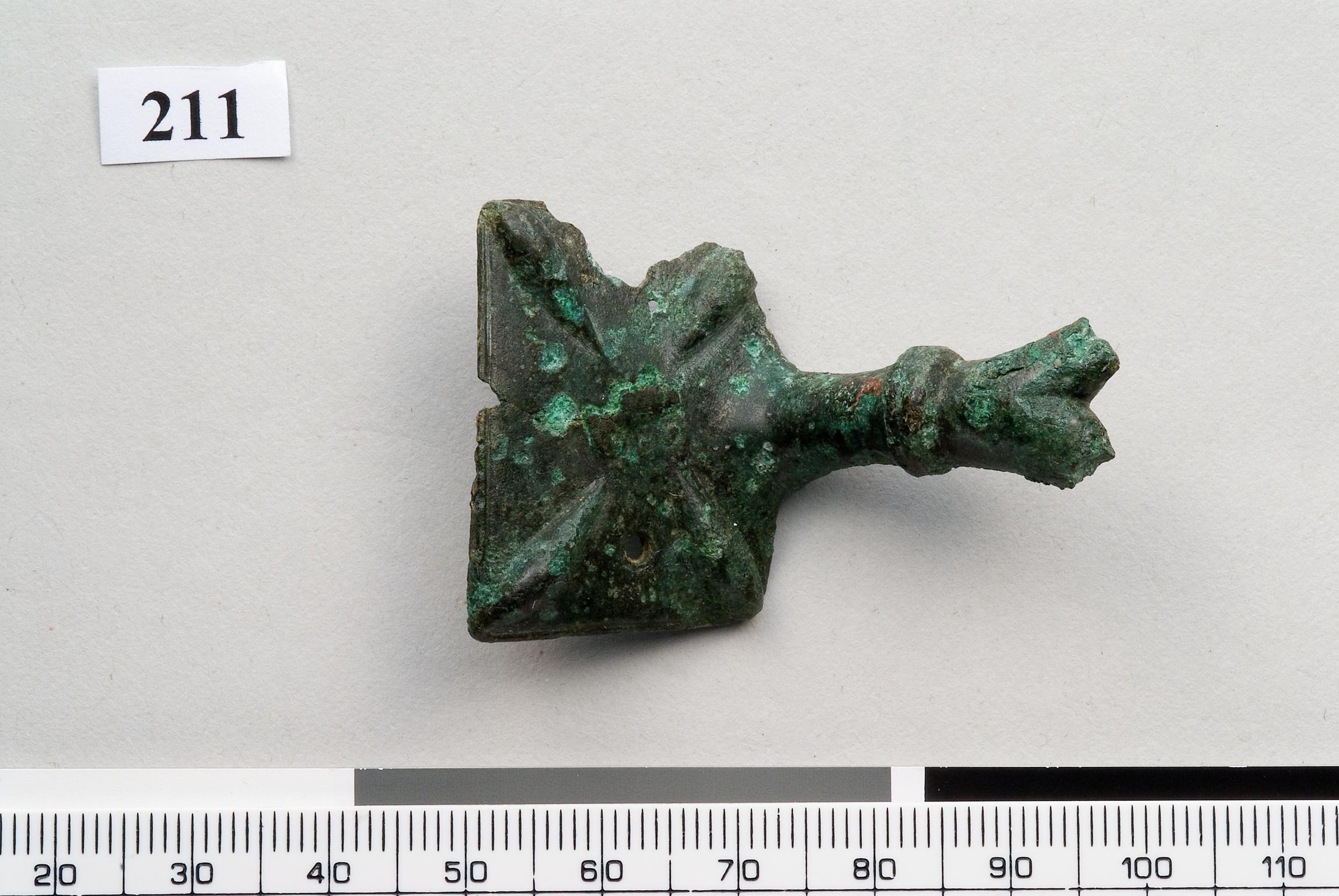 Iron Age / Roman copper alloy tankard handle