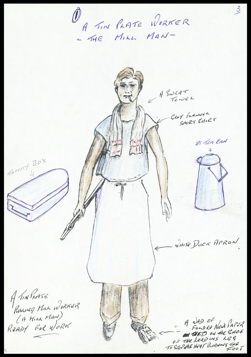 Processes in the Welsh tinplate industry, drawing