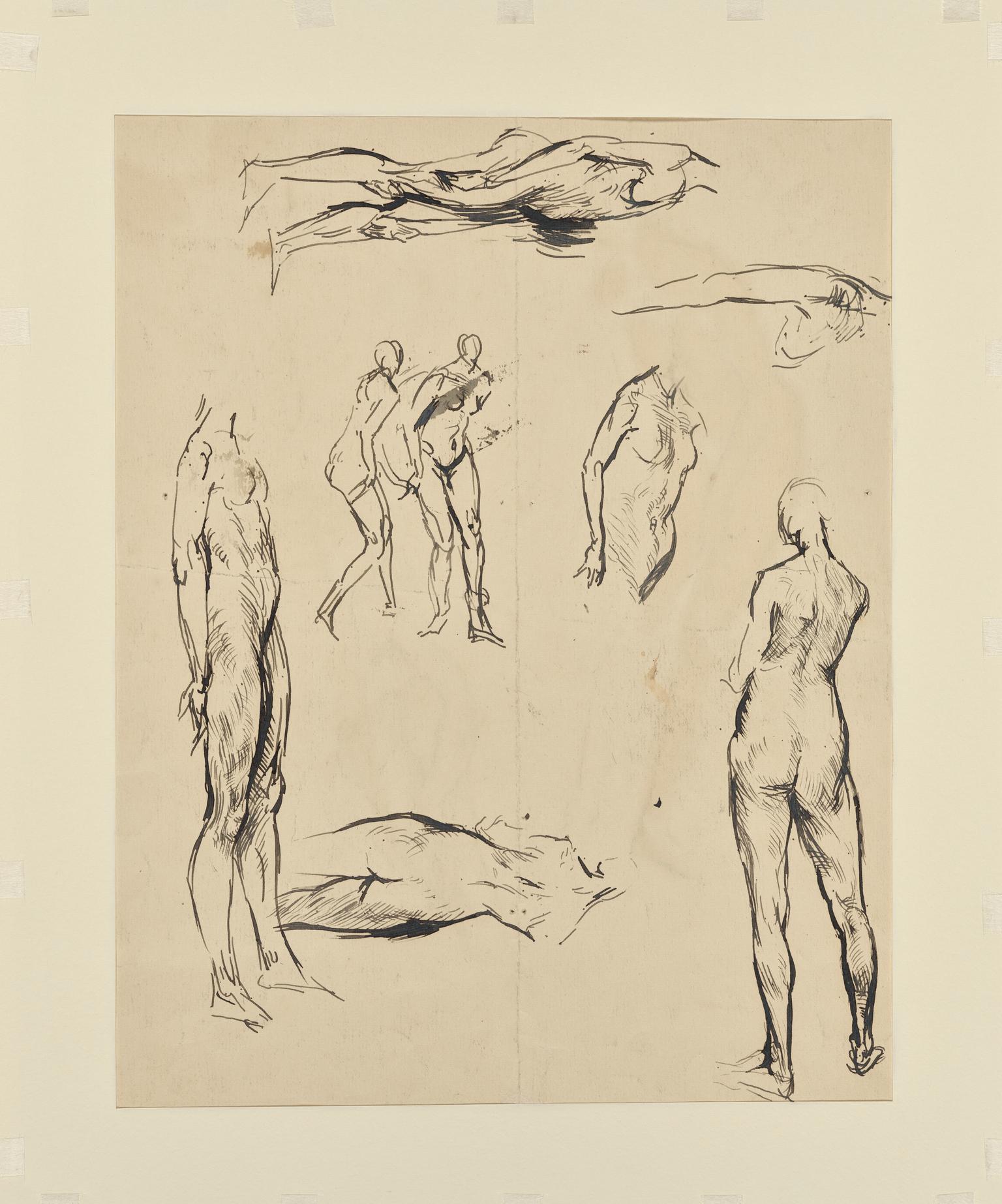 Four studies of a female nude