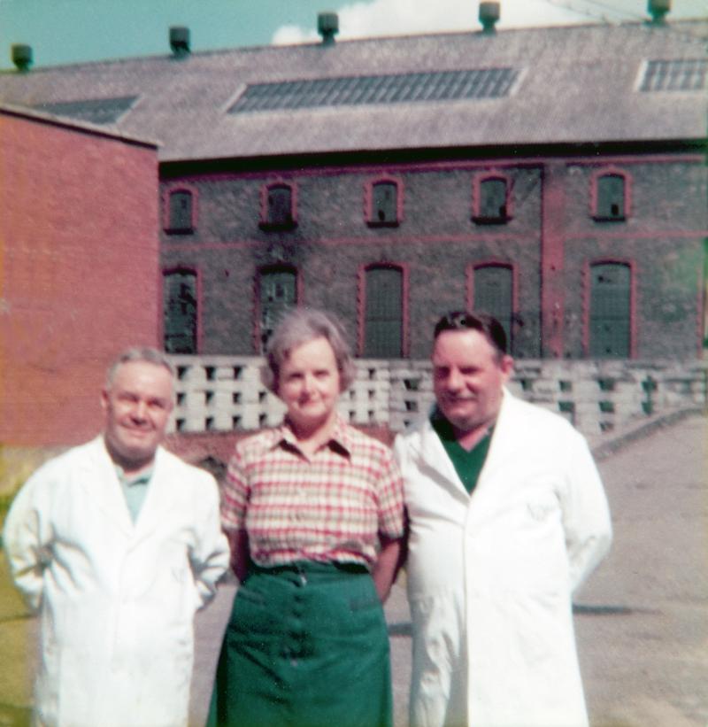 Mrs Barker with two first aiders Walter Smith & Arthur Pritchard at Bargoed Colliery Medical Centre