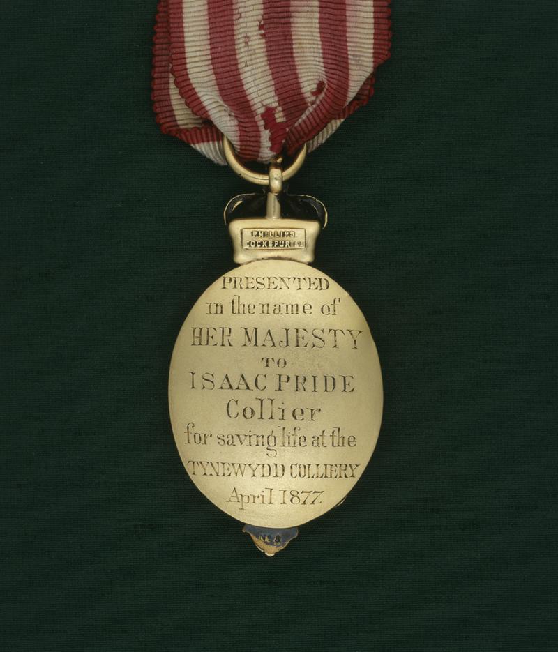 Albert Medal, gold, presented to Isaac Pride