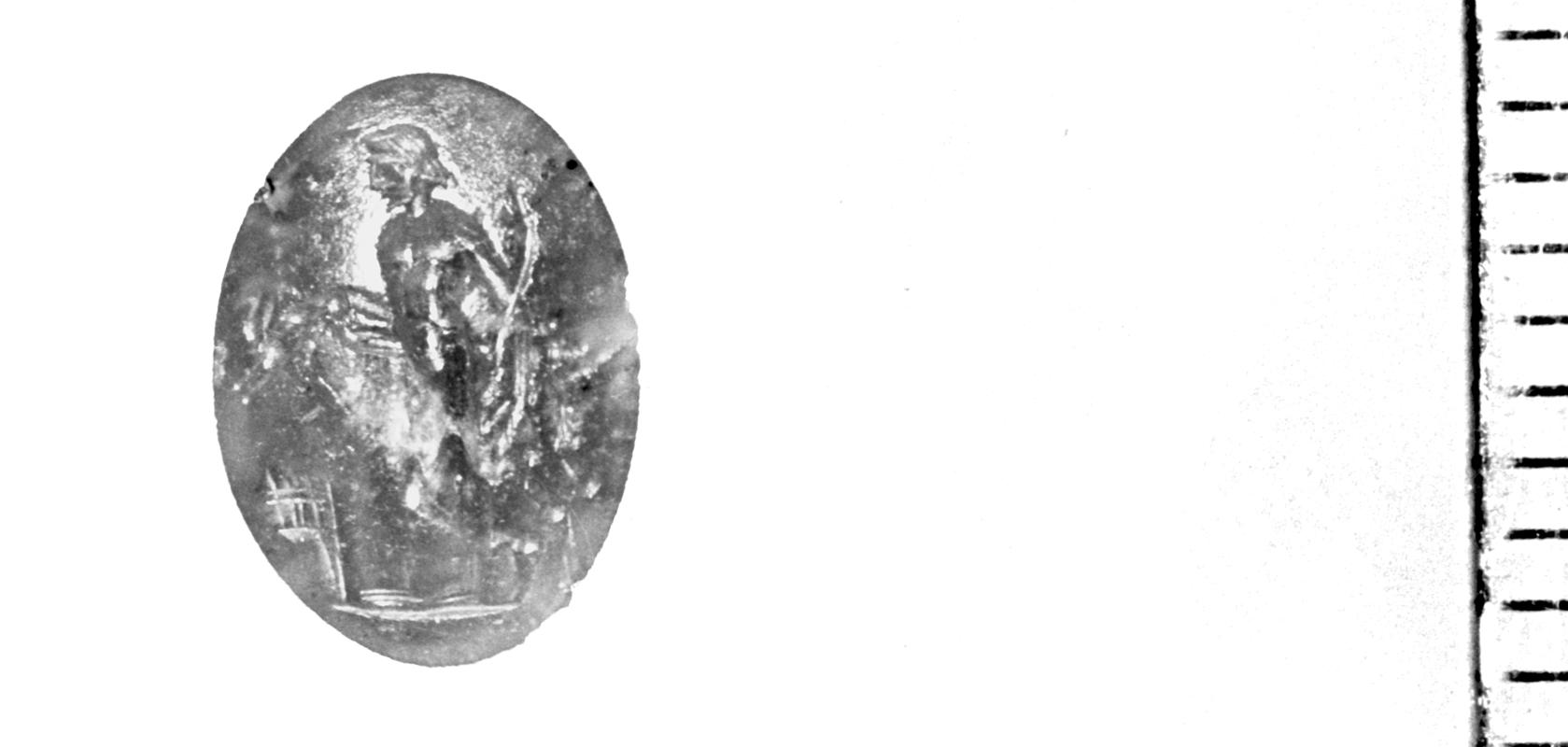 Roman intaglio (Bonus Eventus or huntsman)