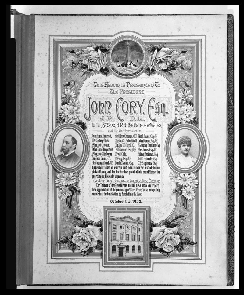 Front Page of Album presented to John Cory JP / DL, 1902