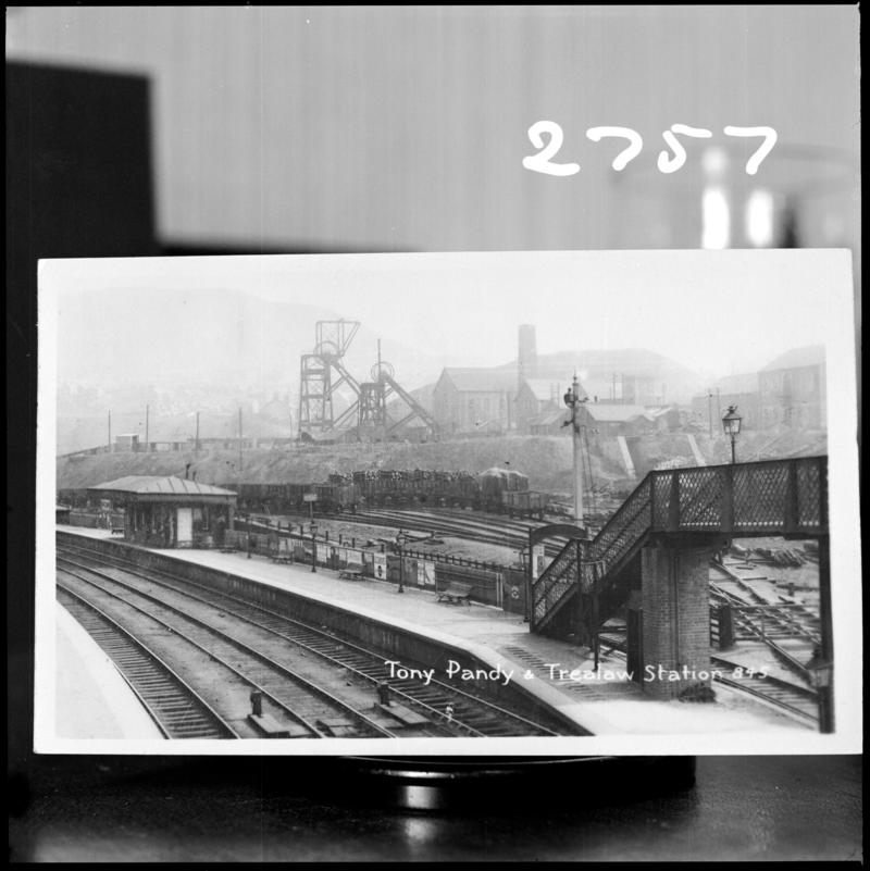 Tonypandy and Trealaw train station, film negative