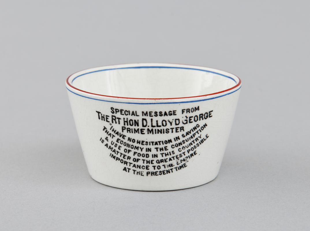 Commemorative earthenware sugar bowl,