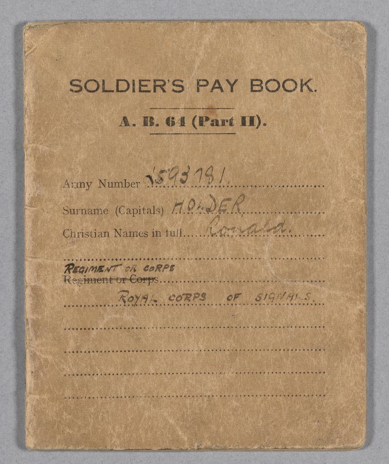 Pay book - Ronald Holder collection