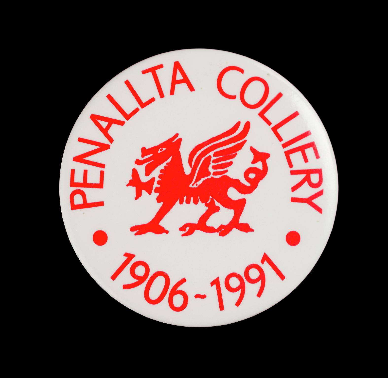 Penallta Colliery 1906-1991 (badge)
