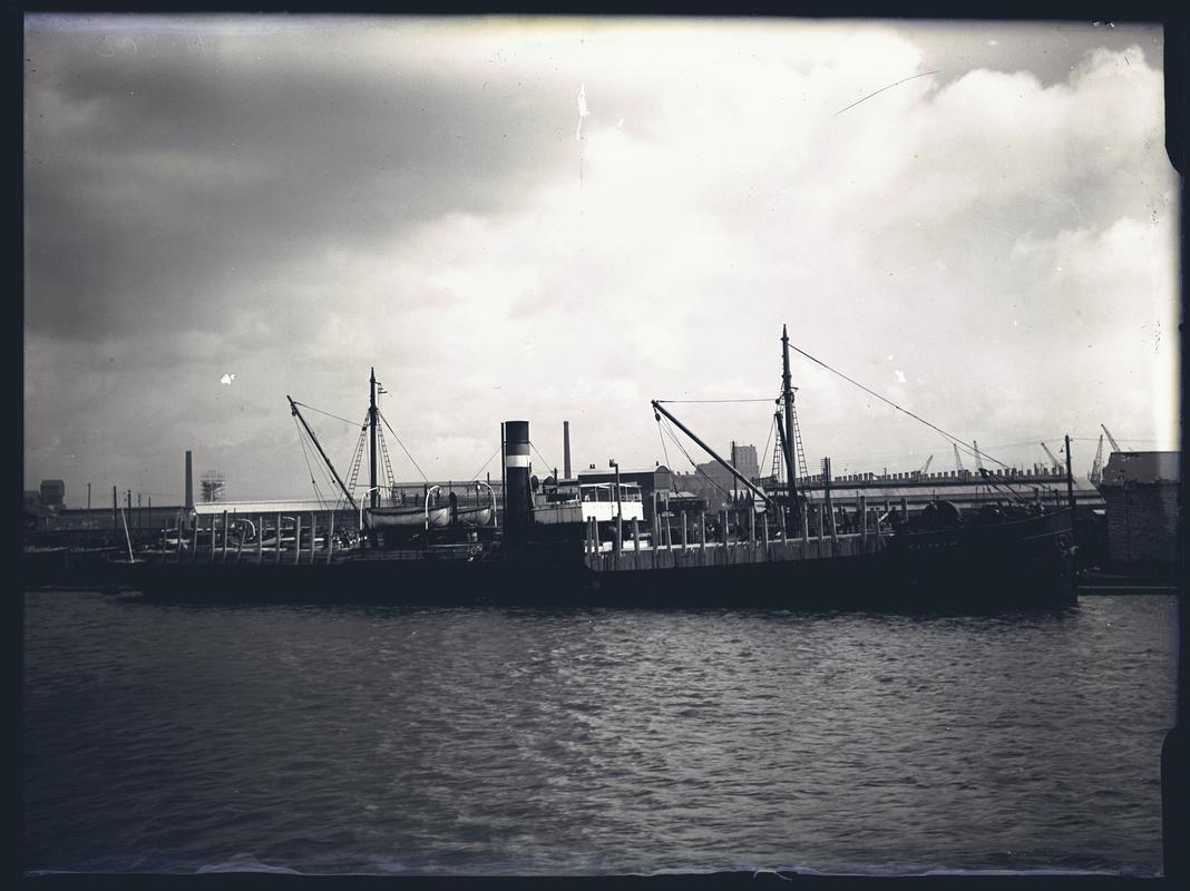 Starboard Broadside view of S.S. BJORNVIK Cardiff Docks, c.1936.