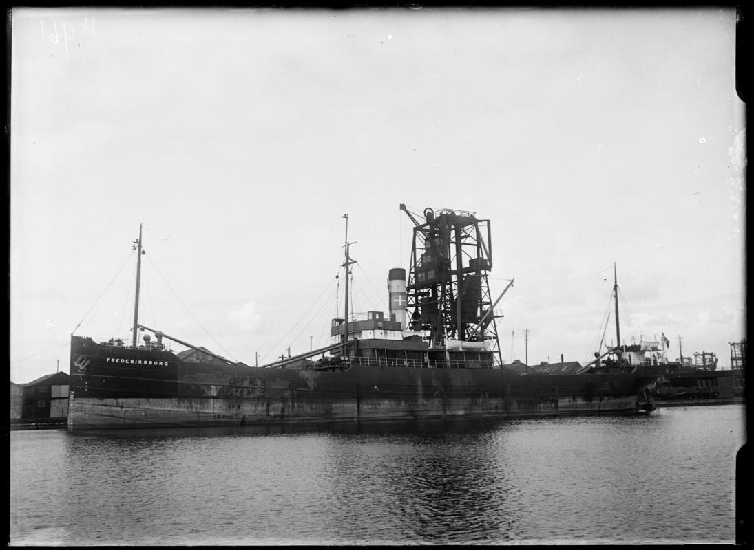 Port broadside view of S.S. FREDERIKSBORG, c.1936.