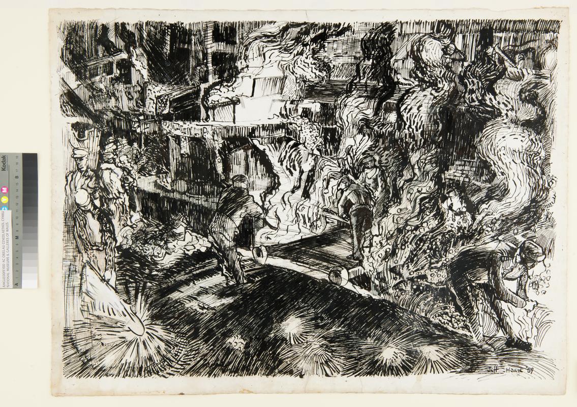 Dyffryn Steelworks, Morriston, 1959 (drawing)