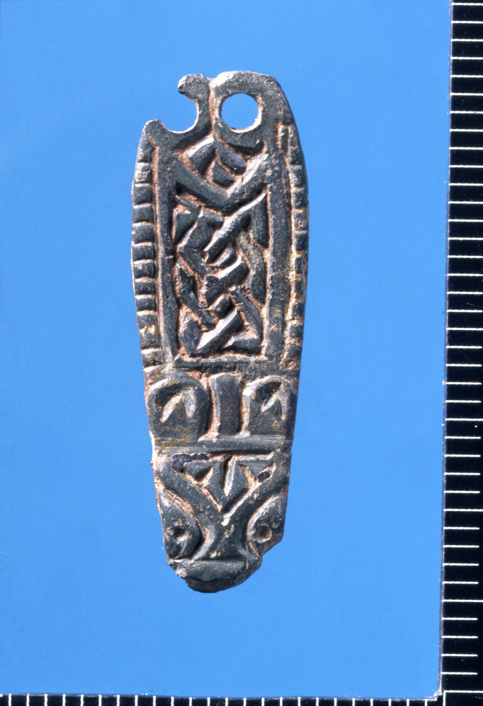 Early Medieval silver strap end