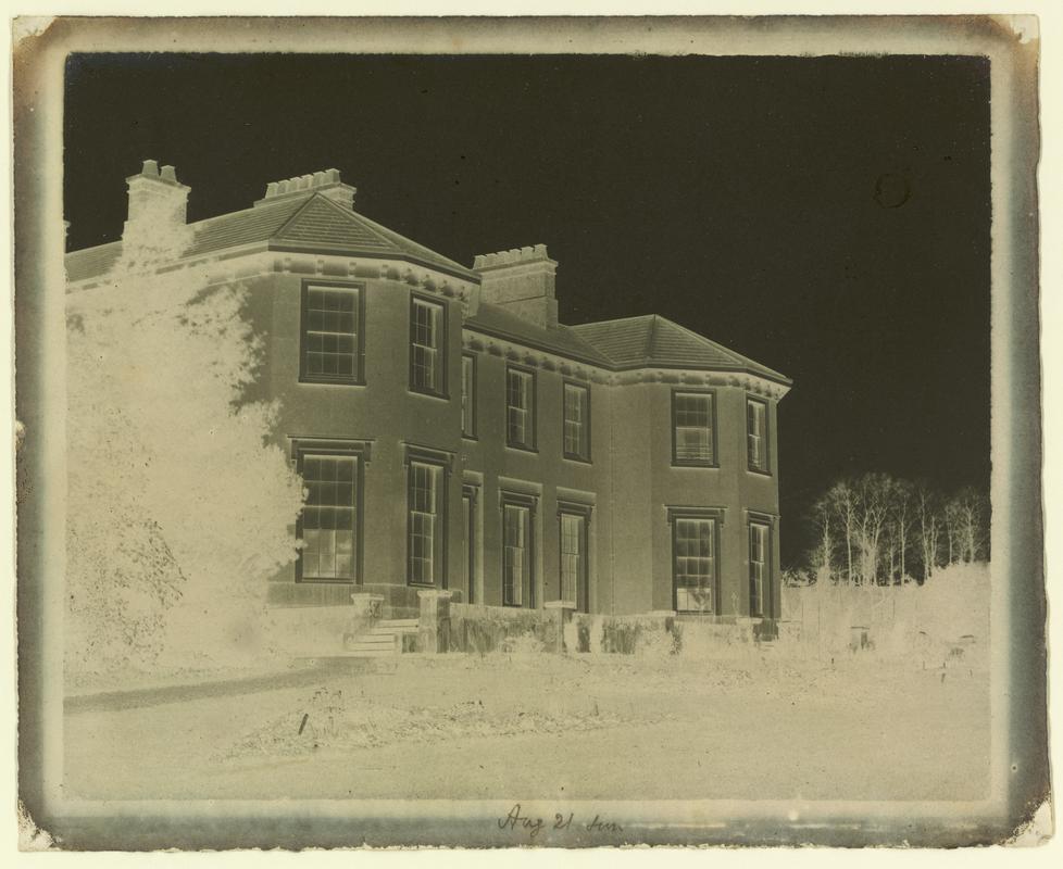 Penllergare House, paper negative