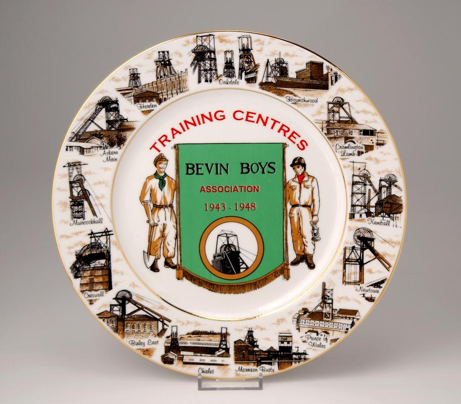Commemorative plate : " Bevin Boys Training Centres"