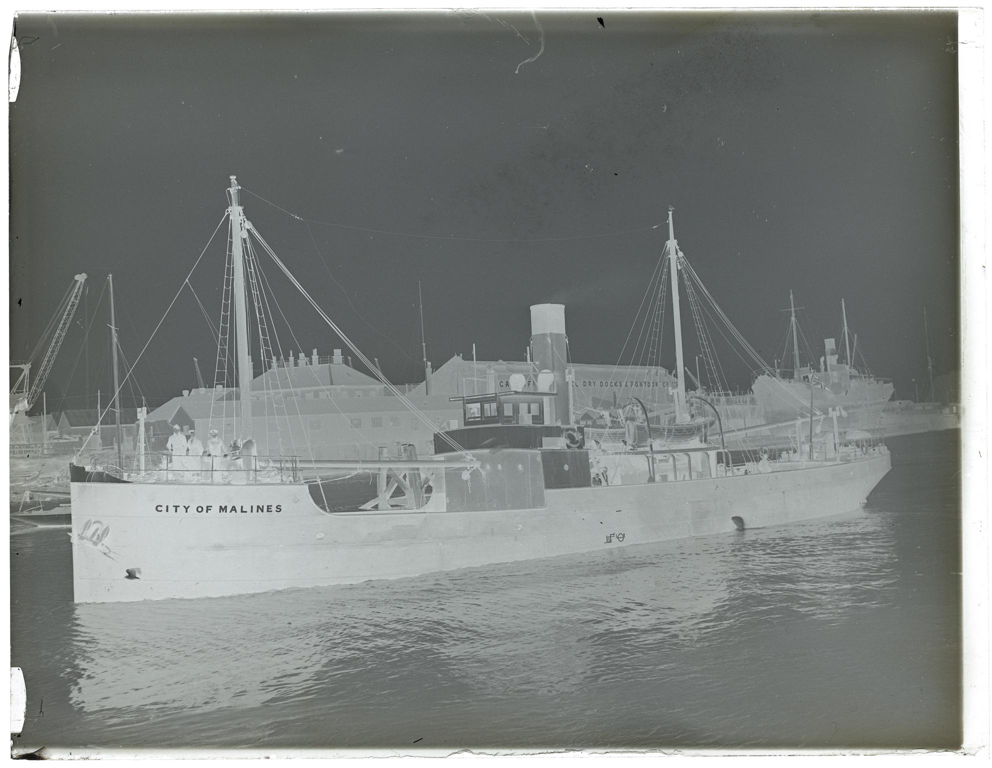 S.S. CITY OF MARLINES, glass negative