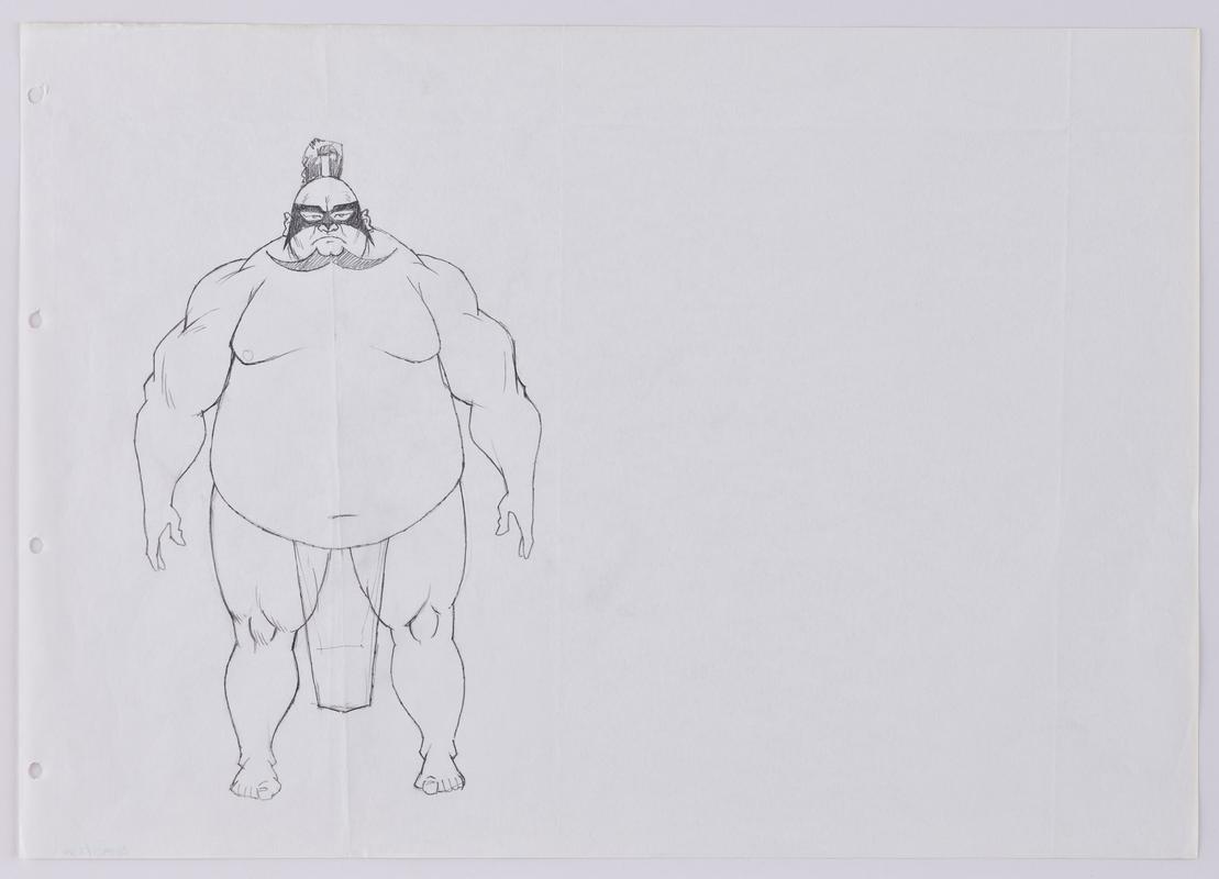 Turandot animation production sketch showing the character Executioner.