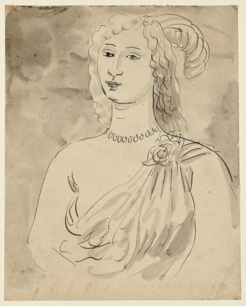 Young Woman with Feather in her Hair