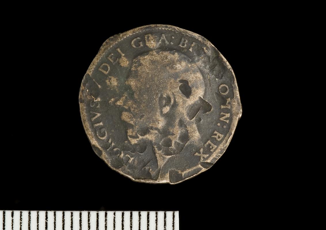 George V sixpence (counterfeit)