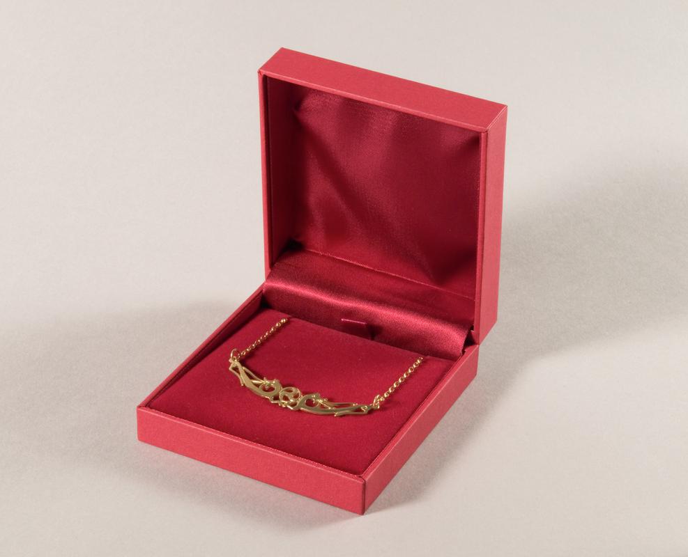 Gold necklace & box