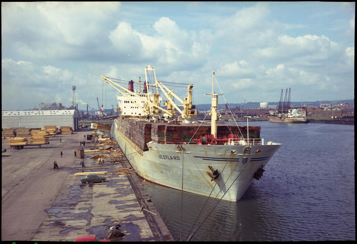 M.V. VESTLAND at Cardiff Docks.