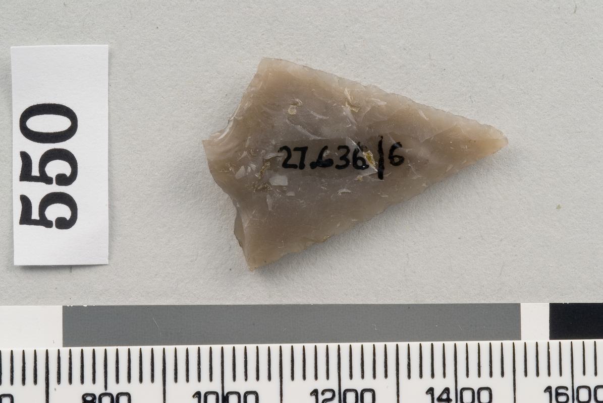 Early Bronze Age flint barbed and tanged arrowhead