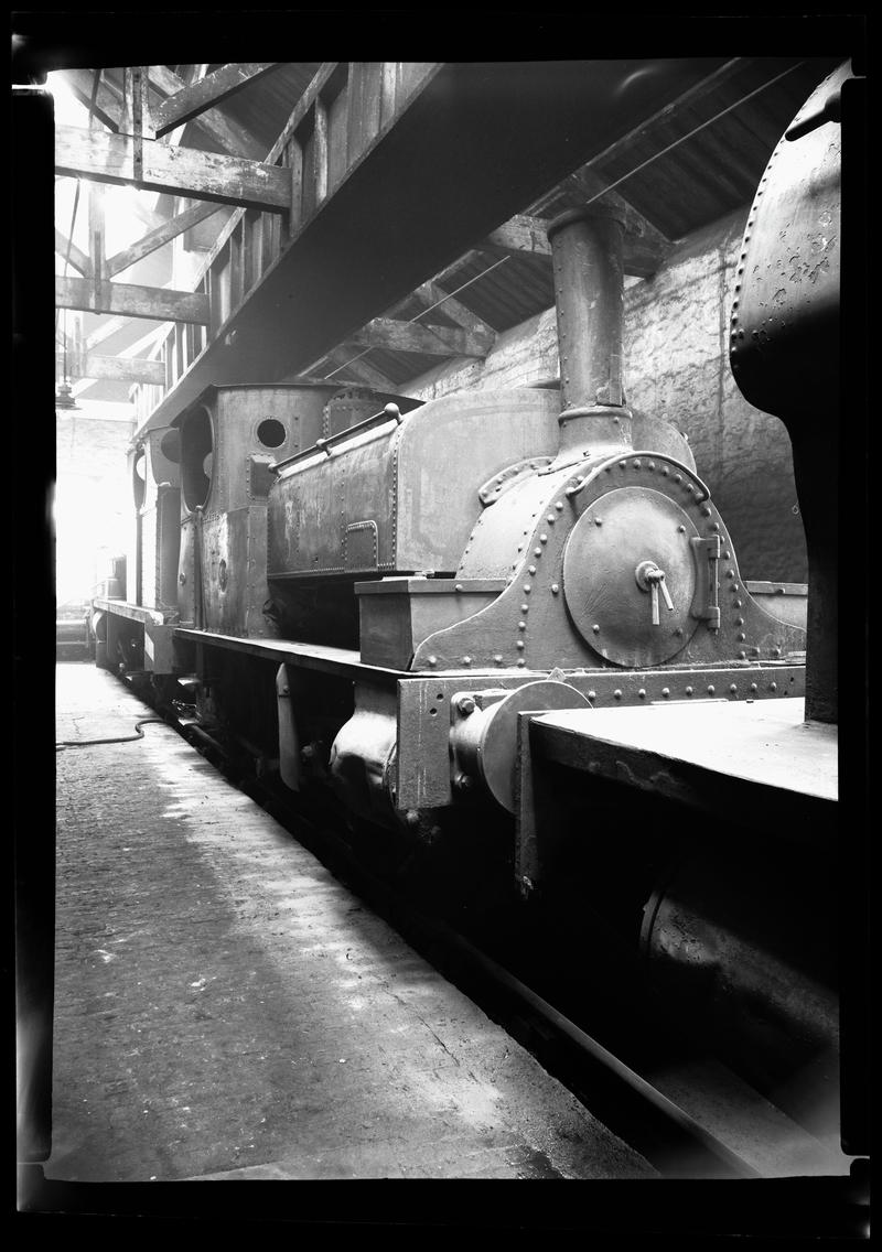 Mountain Ash locomotive shed, film negative