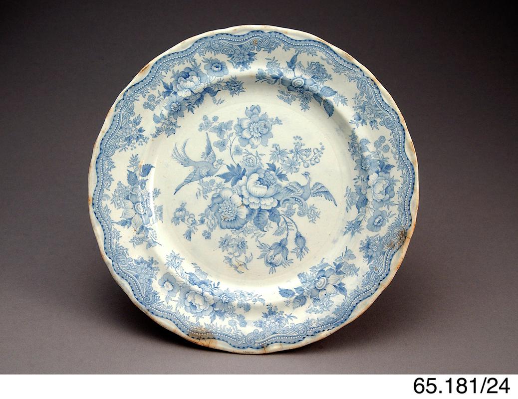 Dinner plate with Asiatic pheasant pattern