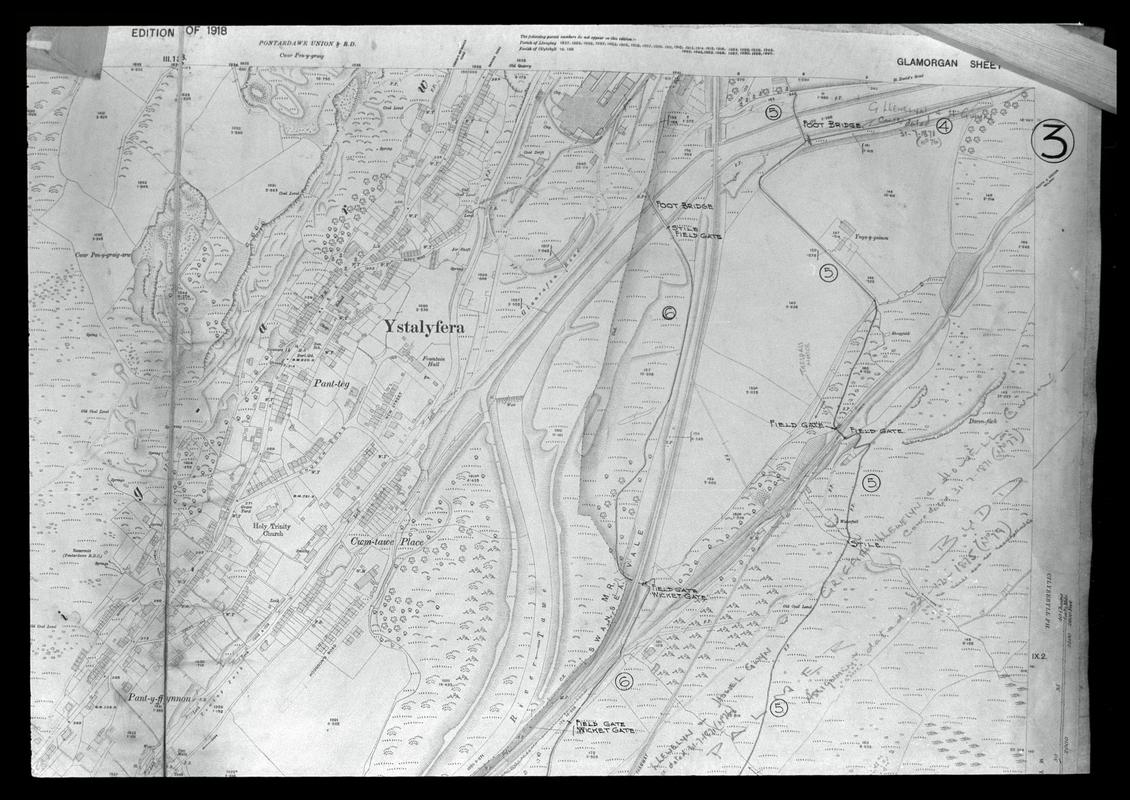 Map of Ystalafera area, Swansea Valley.