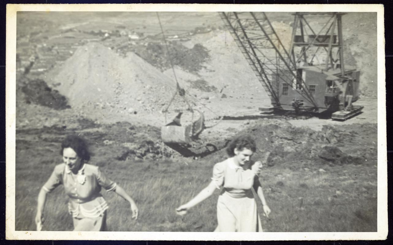 Cutting the road above Big Pit to the Varteg Hill opencast site.