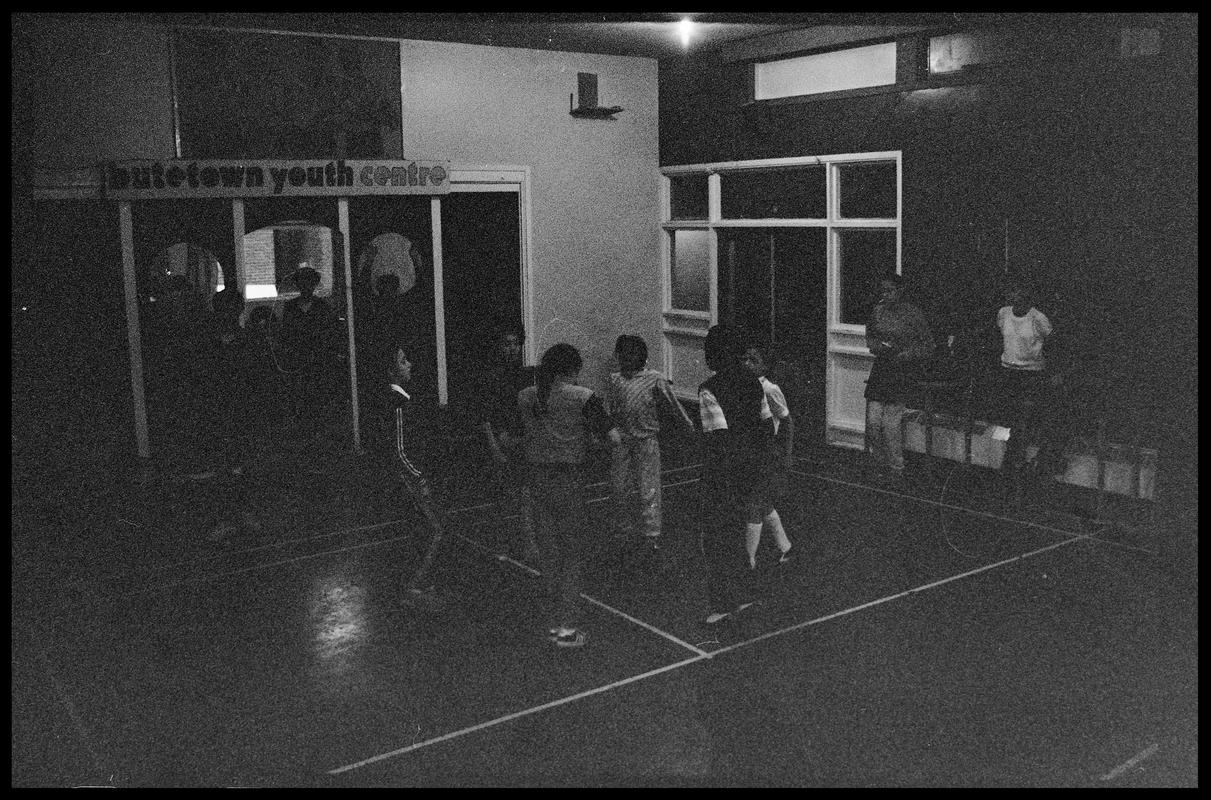 Teenagers dancing at Butetown Youth Club.