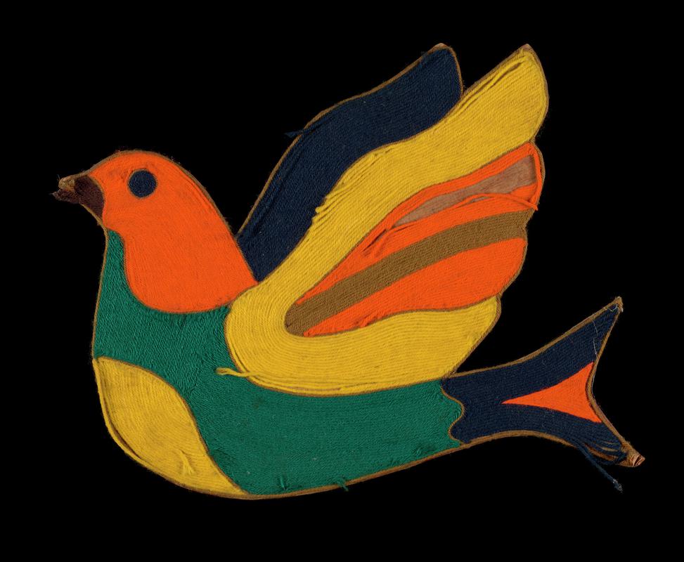 Embroidered bird decoration, 1970s