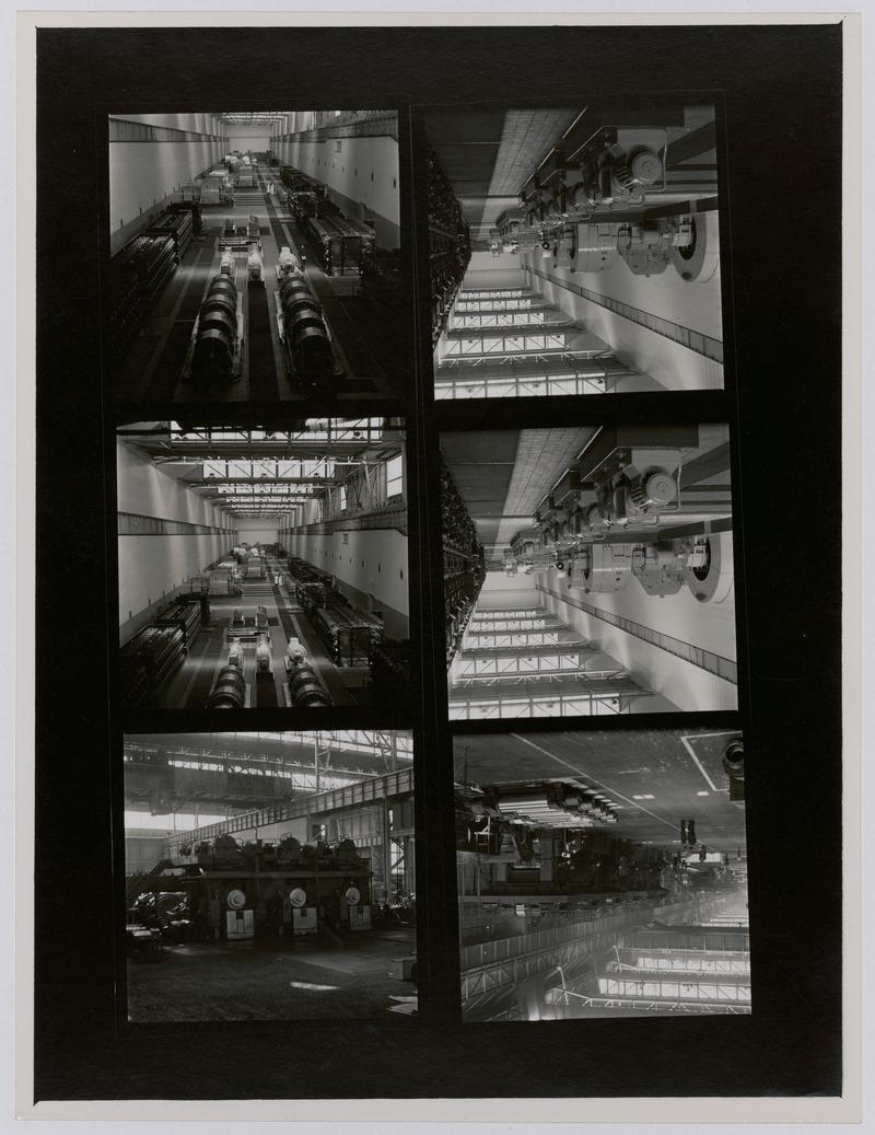 Printed Contact Sheet of Medium Format (60mm x 60mm - 120 Film) Negatives. Photographs of steelworks and South Wales