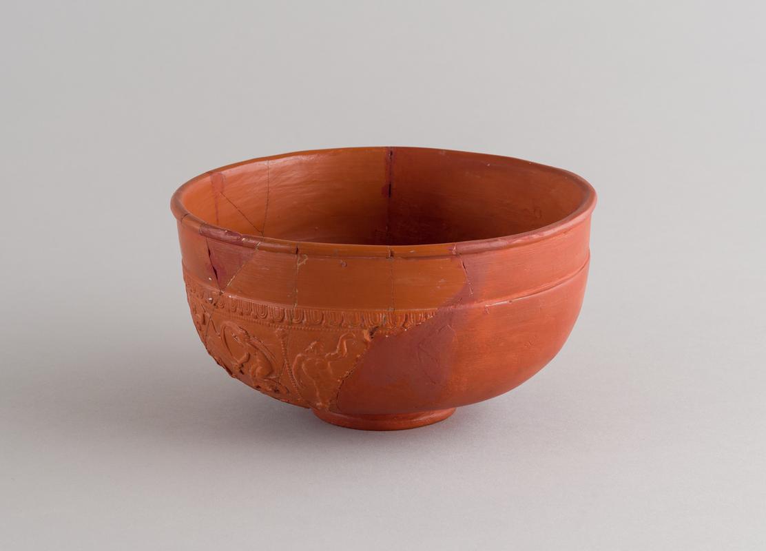 Roman samian bowl, decorated