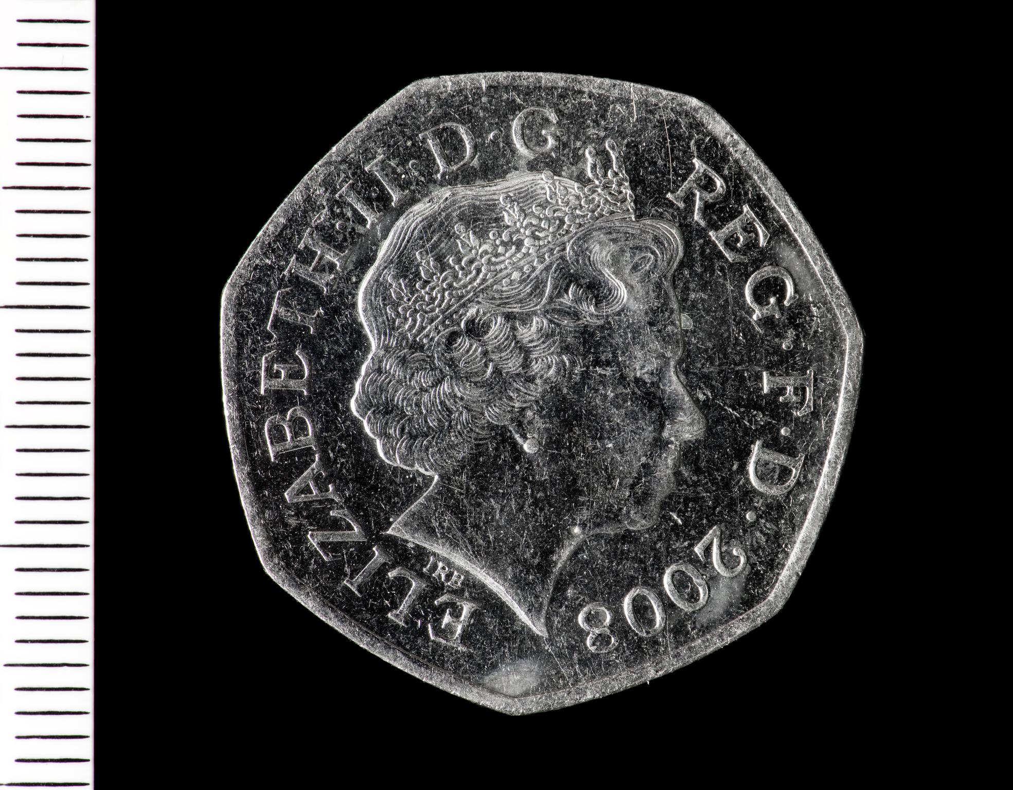 Elizabeth II fifty pence (Royal Arms design)