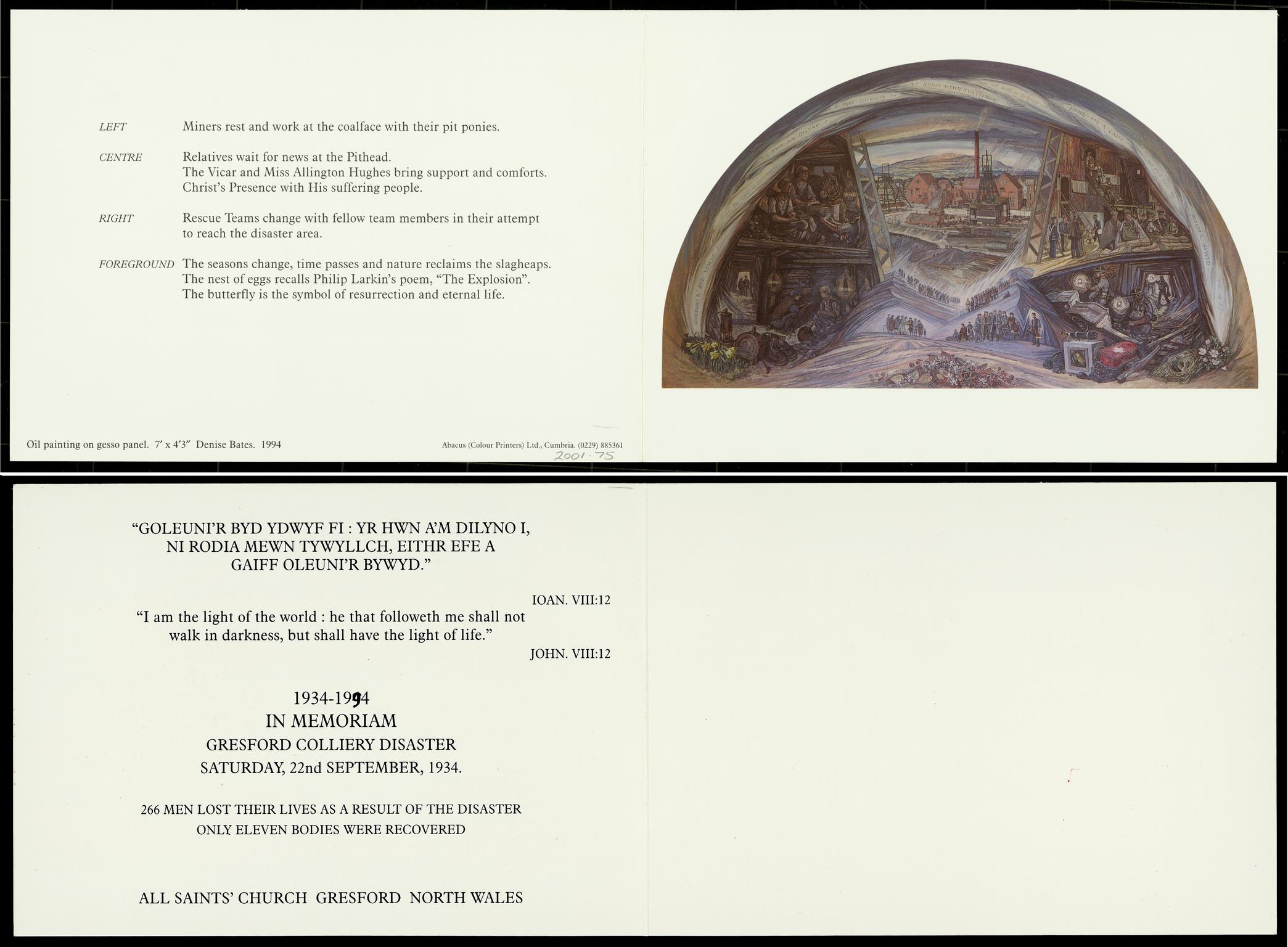 Gresford Colliery disaster memorial card