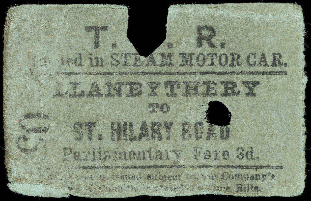 Taff Vale Railway ticket (front)