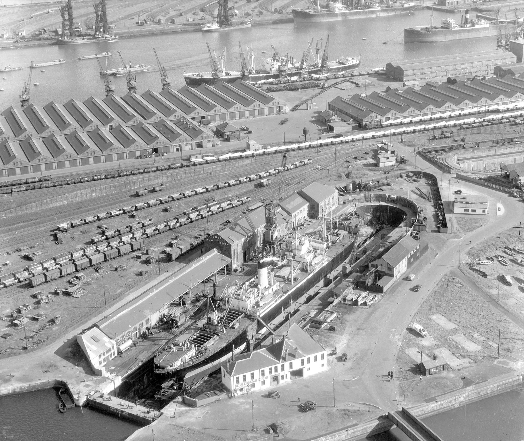 Bute Dry Dock, Cardiff, film negative