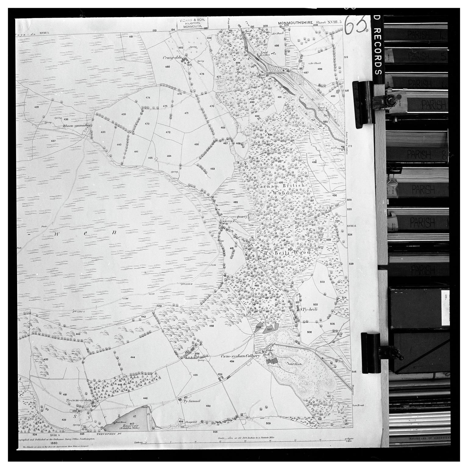 Ordnance Survey map, film negative