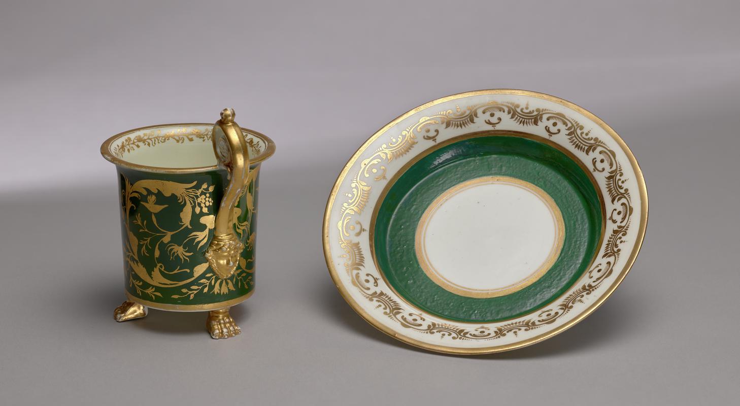cabinet cup and saucer, 'Beaufort Cottage/Swansea', 1816-1825