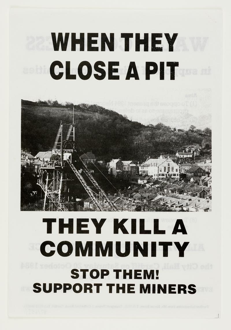 Leaflet "When they close a pit they kill a community: stop them! support the miners"
