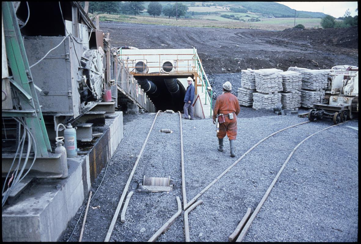 Colour film slide showing Treforgan New Mine entrance, 1979.