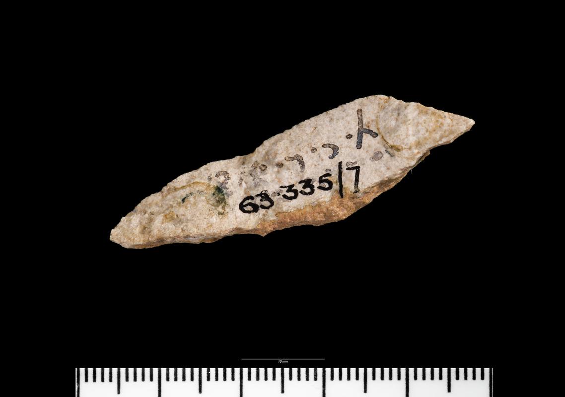 Upper Palaeolithic flint backed blade