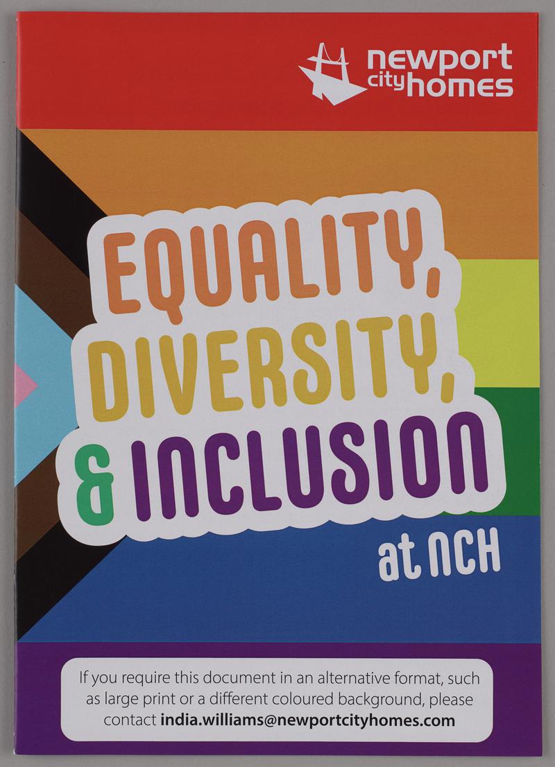 Newport City Homes leaflet 'Equality, Diversity, & Inclusion at NCH'.