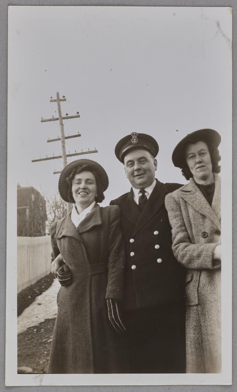 Photograph, Easter Sunday, 1942.  Beatrice, Leo and Lea (my brother Fred's wife.)