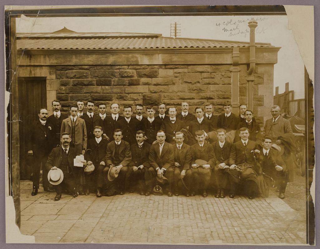 Group photograph showing mining student on tour to France