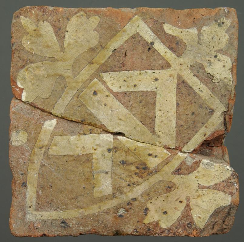 Medieval ceramic heraldic floor tile