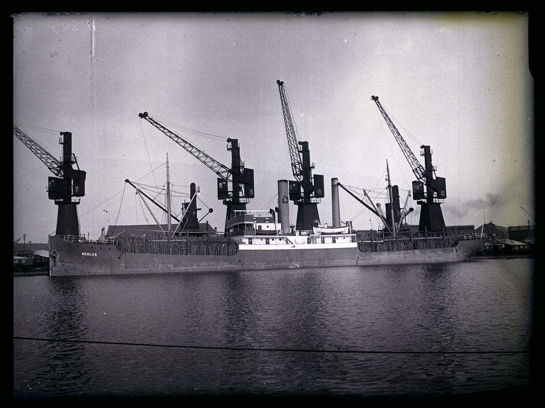 S.S. BENLOS, glass negative